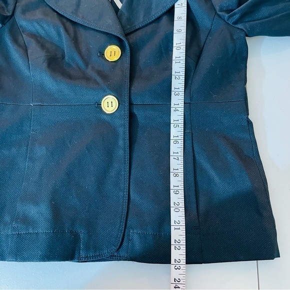 Ann Taylor Loft Gold Buttons 3/4 Sleeve Blazer Jacket Women Size 6 Black - Picture 9 of 10